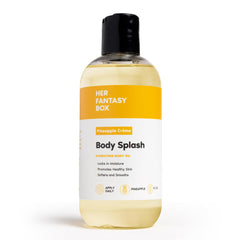 Her Fantasy Box pineapple creme bottle demonstrates tropical hydration for daily use