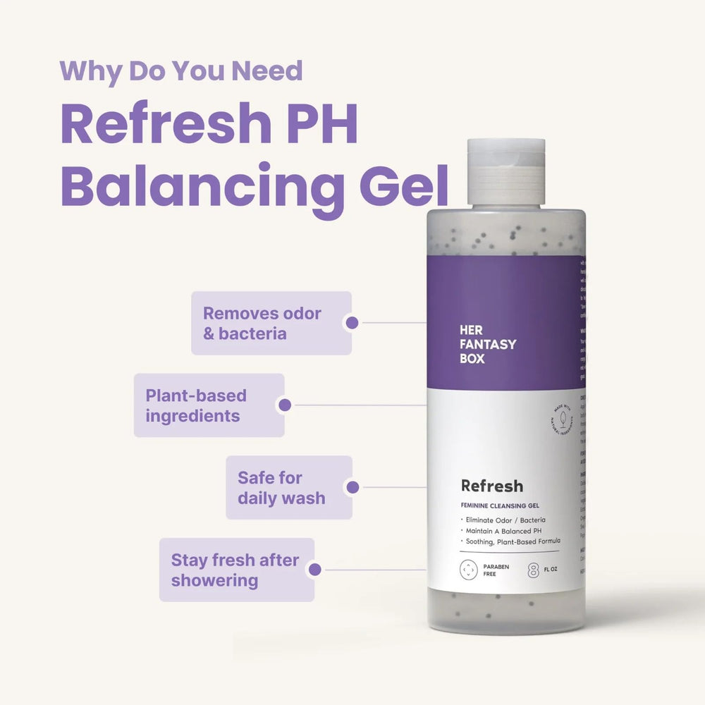 Her Fantasy Box Refresh lather offers silky foam for a refreshing daily cleanse.