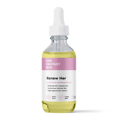 Her Fantasy Box Renew Her oil bottle—gentle, natural care for intimate skin.