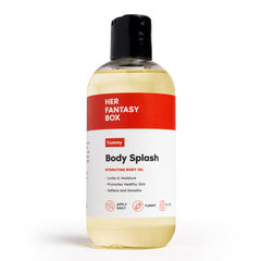Her Fantasy Box Yummy Body Splash bottle shows natural hydration for soft, radiant skin
