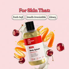 Her Fantasy Box Yummy Body Splash pour demonstrates quick absorption without greasiness