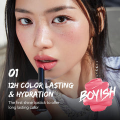 HERA Sensual Shine texture swatch shows buildable color with luxe gloss
