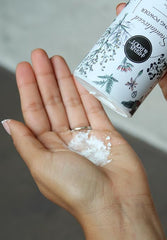 Herb & Root Sandalwood powder packaging shows clean, talc-free formula.