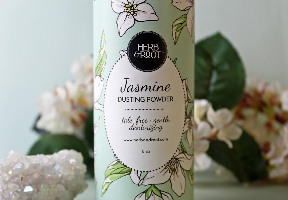 Herb & Root Jasmine powder offering long-lasting freshness and fragrance.