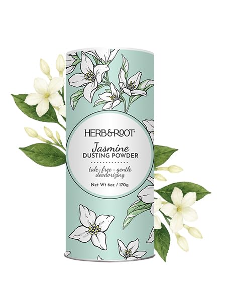 Herb & Root Rose powder for smooth, fresh skin after shower.