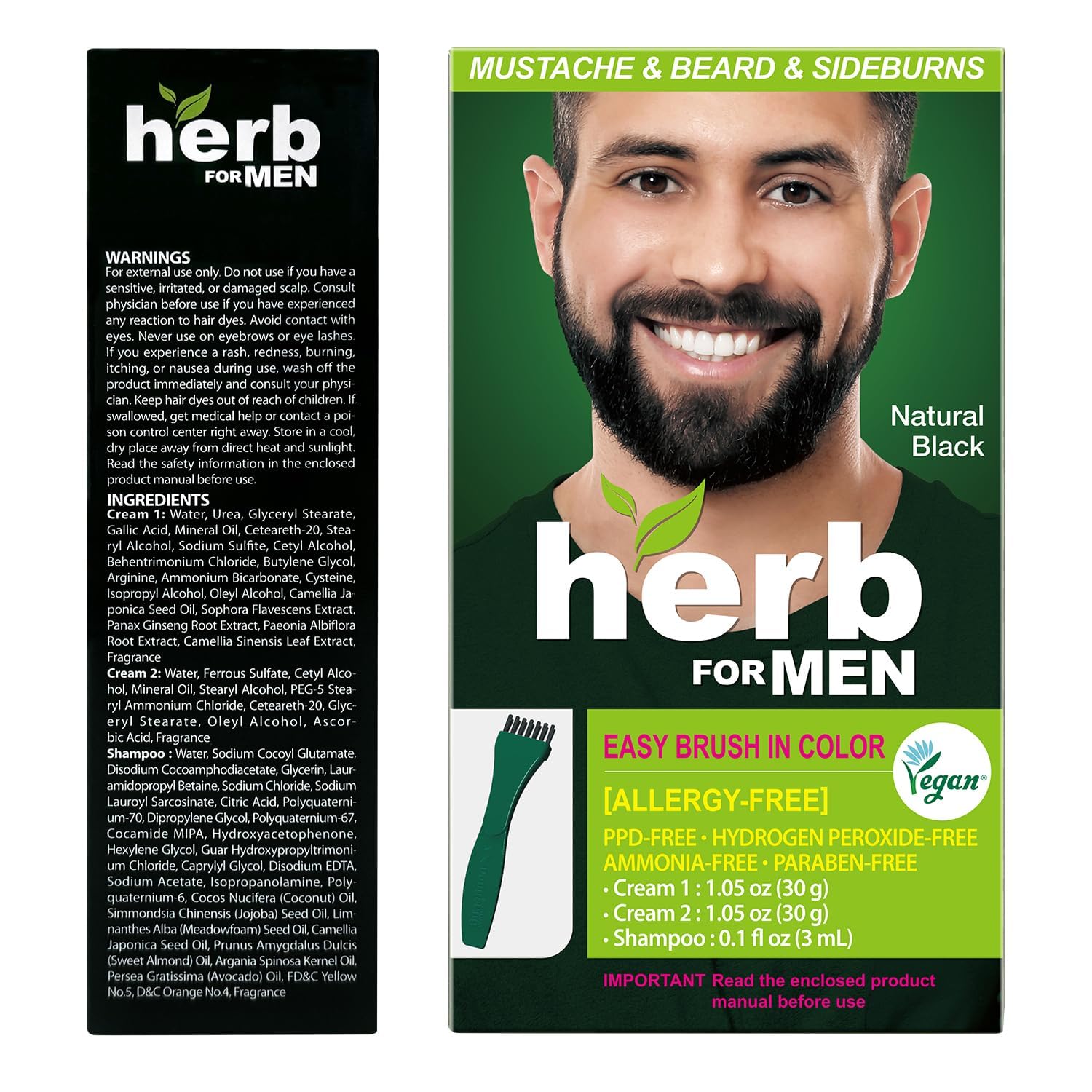 Three-pack Nature Black shade by Herb Speedy for convenient coloring