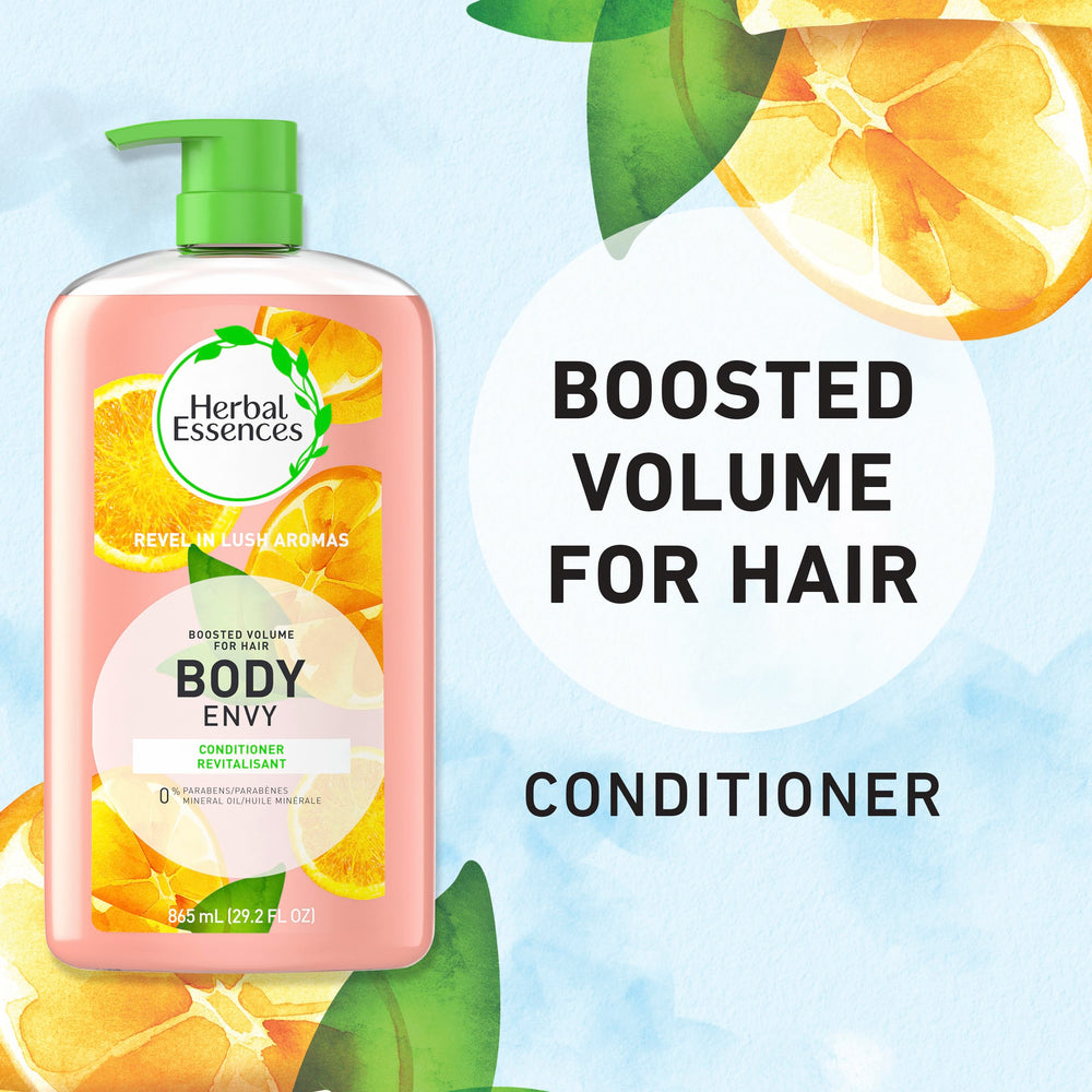 Herbal Essences Body Envy bottle front view for easy conditioning and visible body.