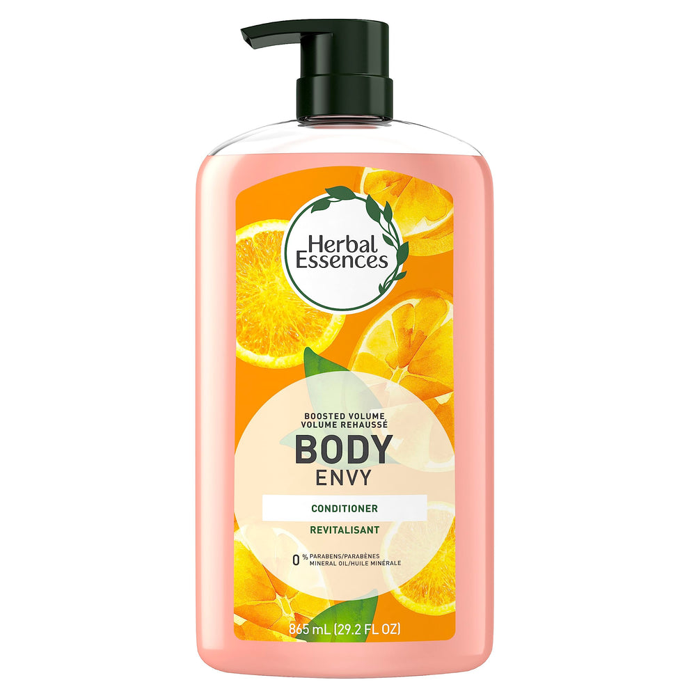 Herbal Essences Body Envy recyclable bottle packaging highlighting eco-friendly design.