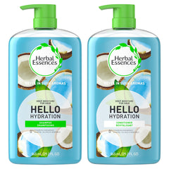 Herbal Essences Hello Hydration shampoo bottle showing hydrating formula for dry hair