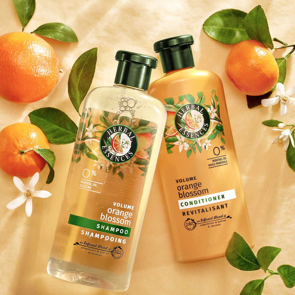 Herbal Essences mineral oil-free label emphasizes clean formula