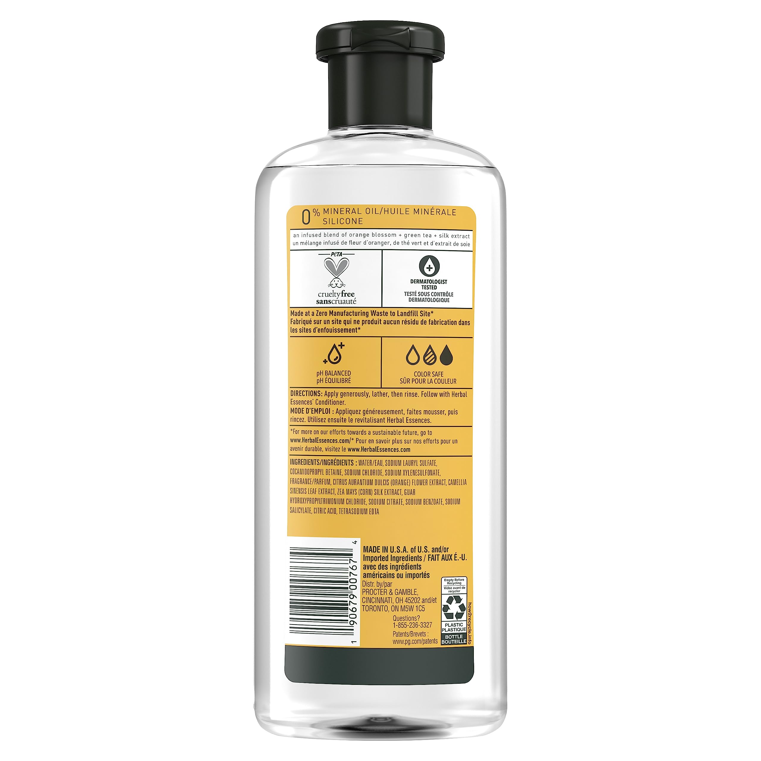 Herbal Essences Orange Citrus Blossoms creates rich lather for volumizing cleanse