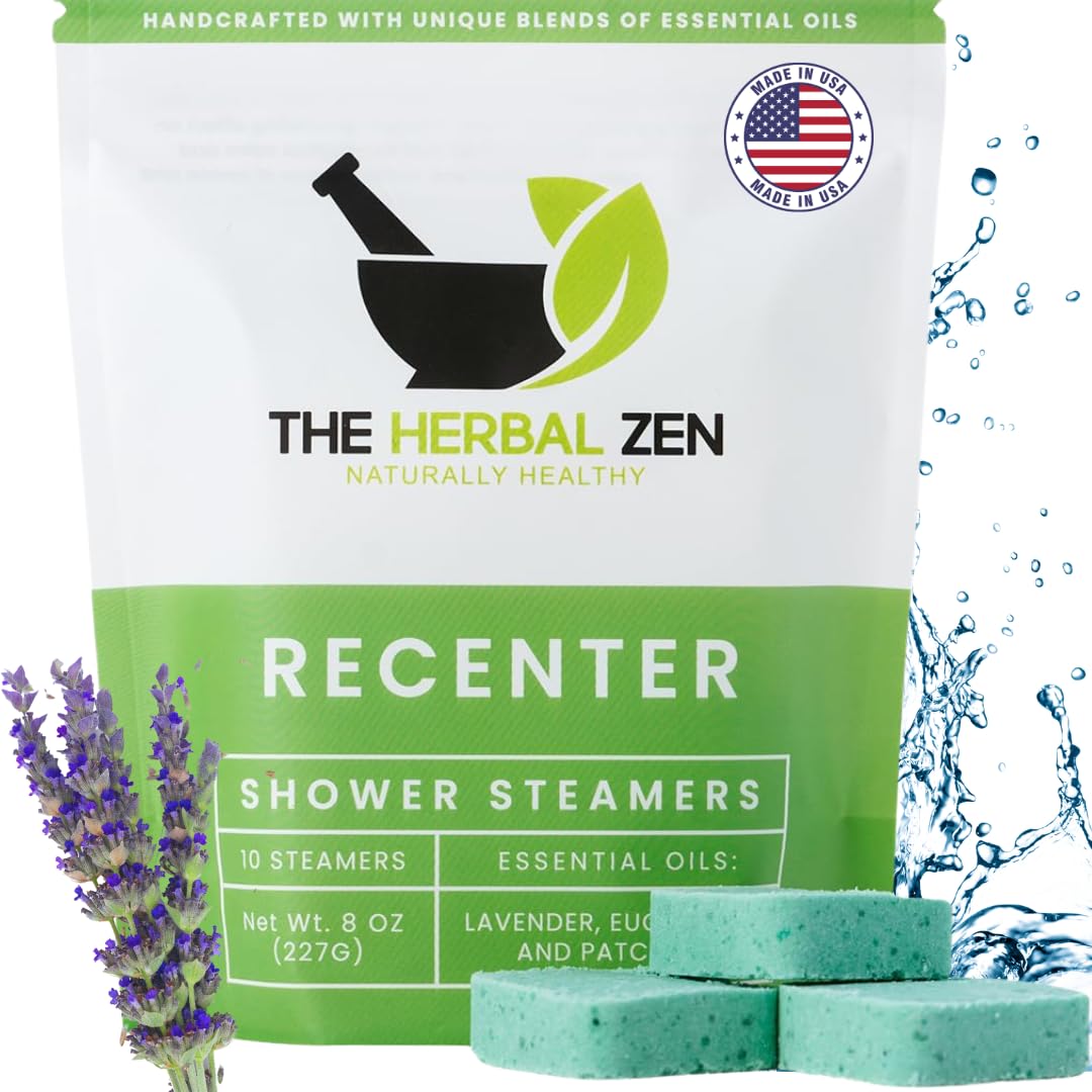 The Herbal Zen Recenter box with lavender-eucalyptus aroma for calm mornings
