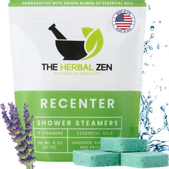 The Herbal Zen Recenter box with lavender-eucalyptus aroma for calm mornings