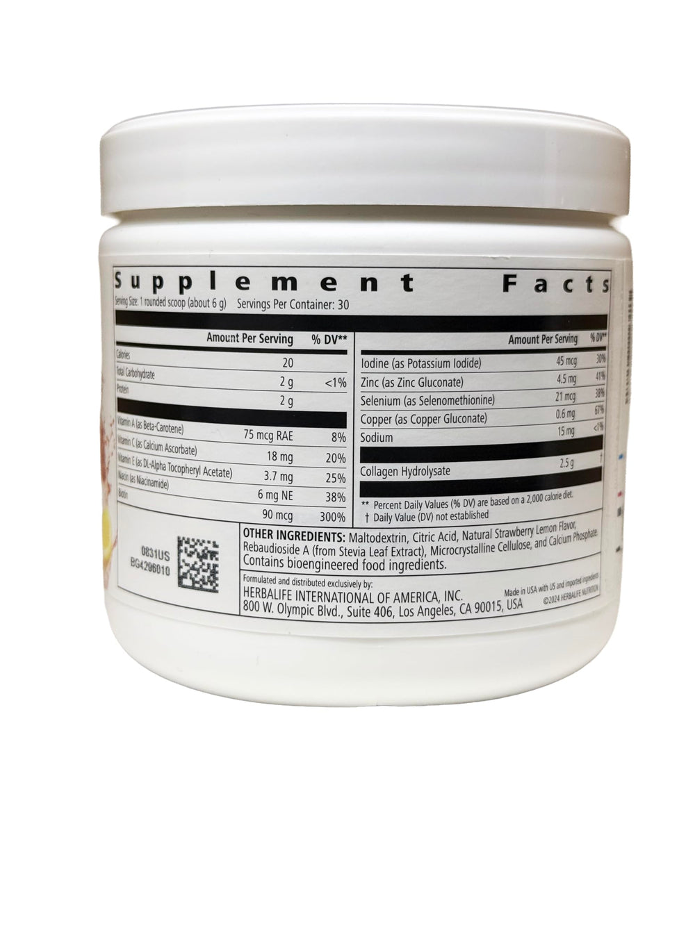 Herbalife SKIN Collagen Strawberry Lemonade pour—simple daily collagen intake for nourishing skin