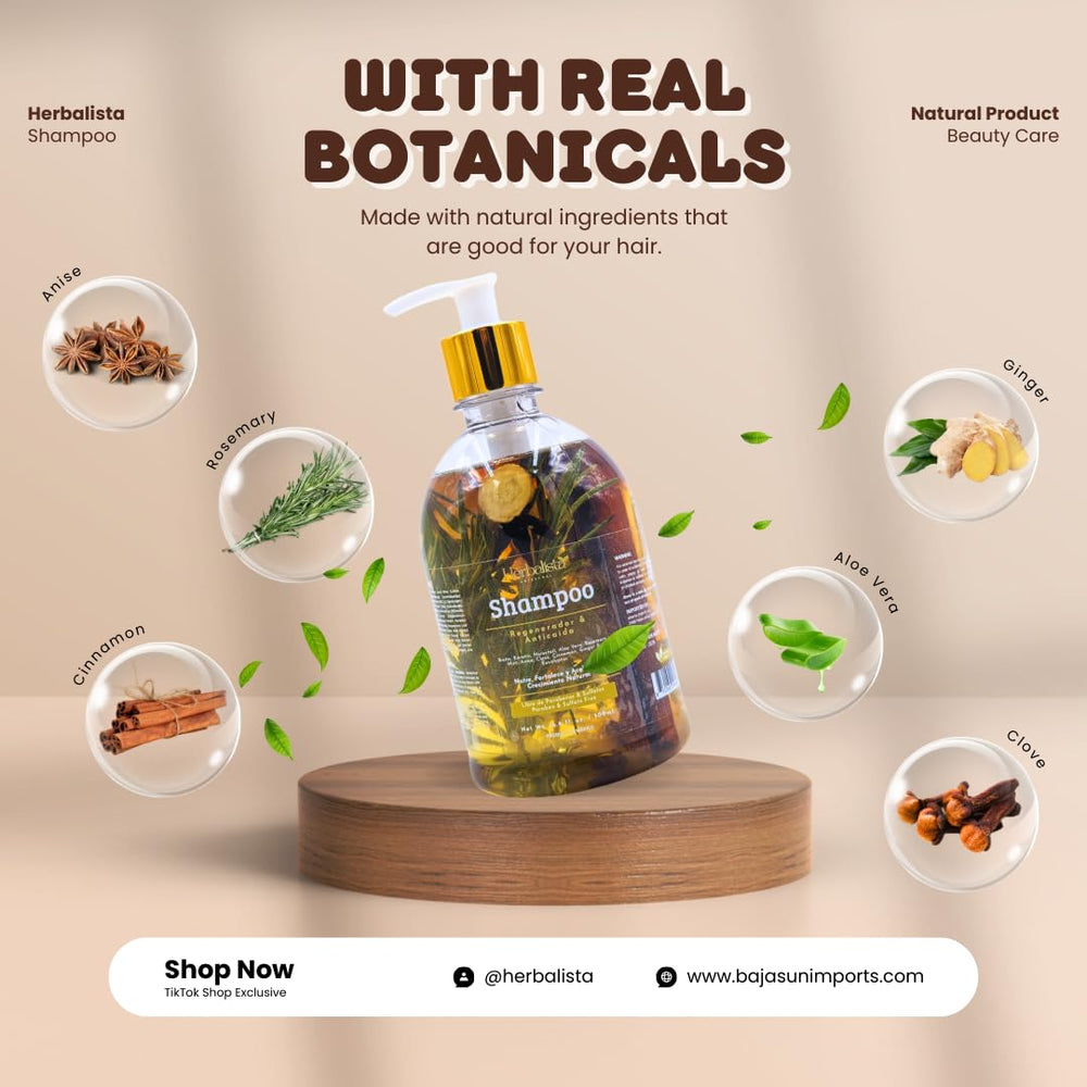HERBALISTA Viral Shampoo bottle pour captures easy, daily application for refreshingly clean hair.