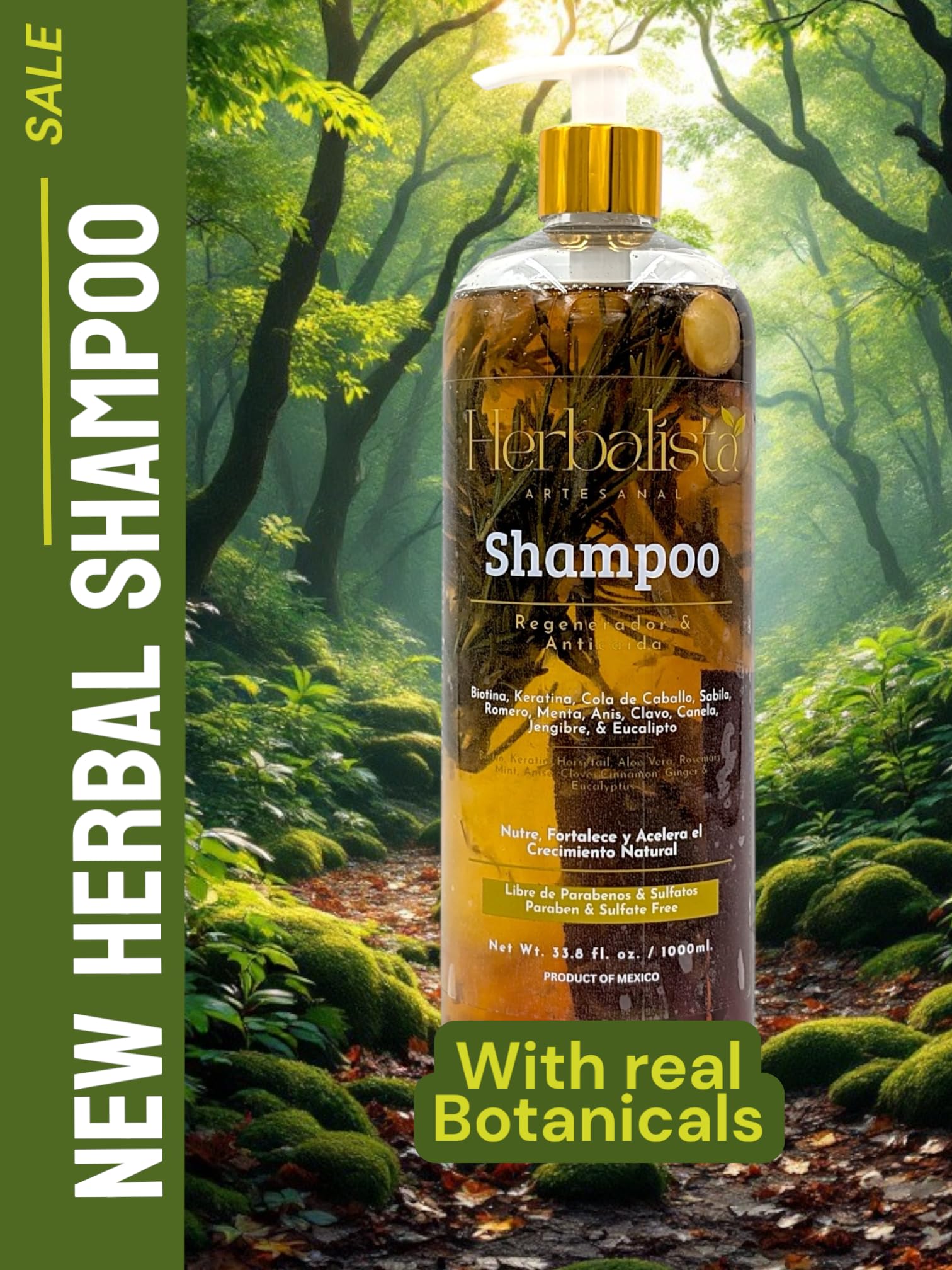 HERBALISTA Viral Shampoo lather close-up shows natural cleansing without harsh chemicals.
