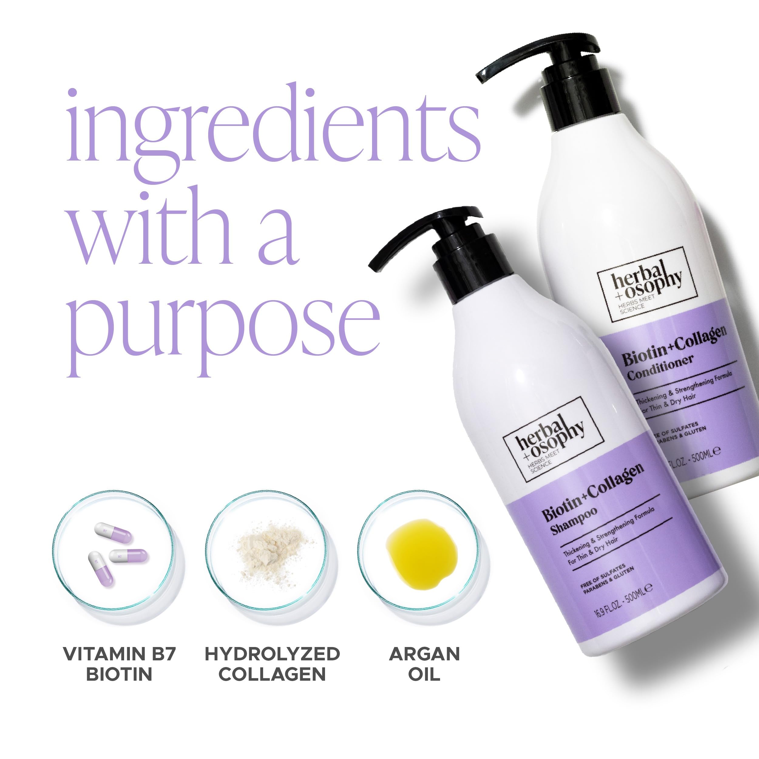 Herbalosophy Argan oil droplets image suggests nourishing shine and softness