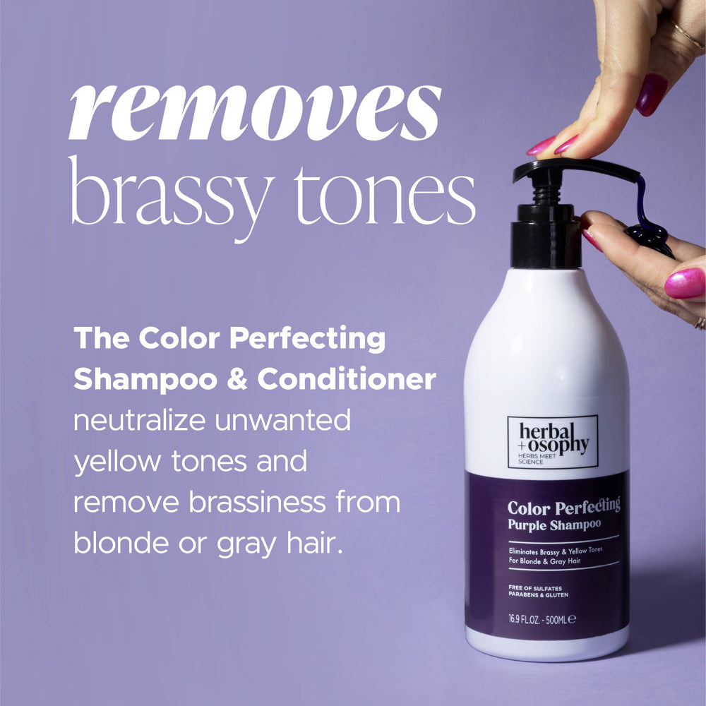 Herbalosophy purple formula removes brassy tones for cooler silver and blonde