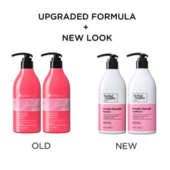 Herbalosophy keratin conditioner bottle demonstrates detangling and moisture for frizz control