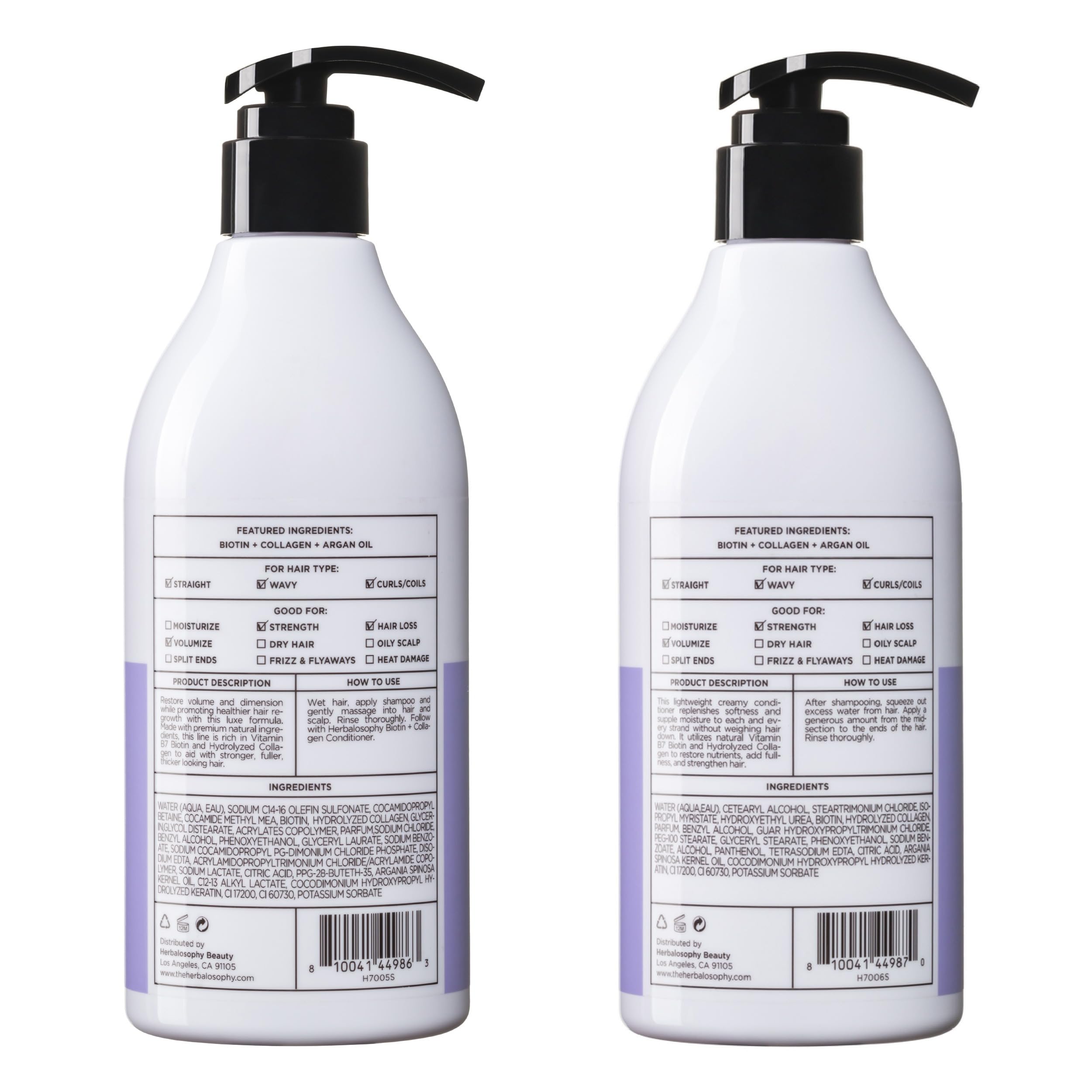 Herbalosophy duo close-up evokes premium haircare experience