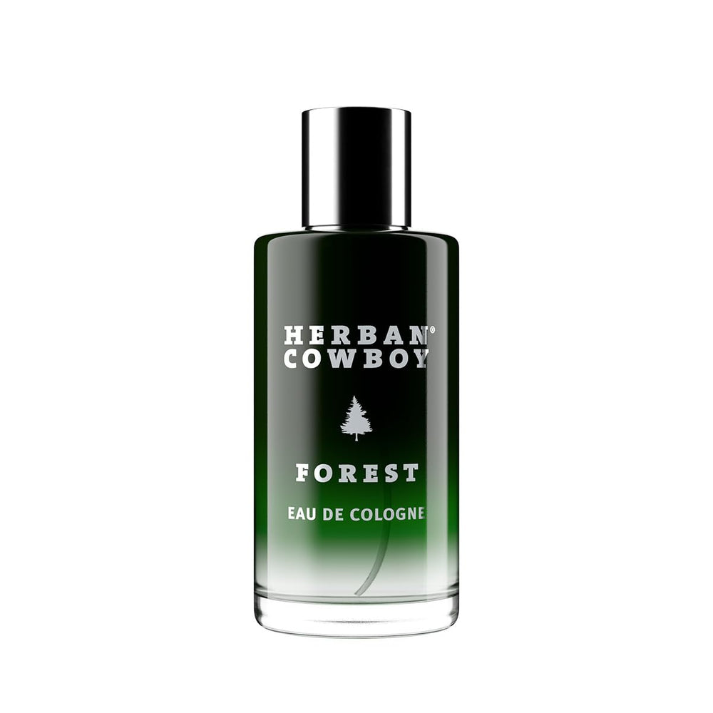 Herban Cowboy Forest Cologne bottle featuring forest scent for everyday freshness.