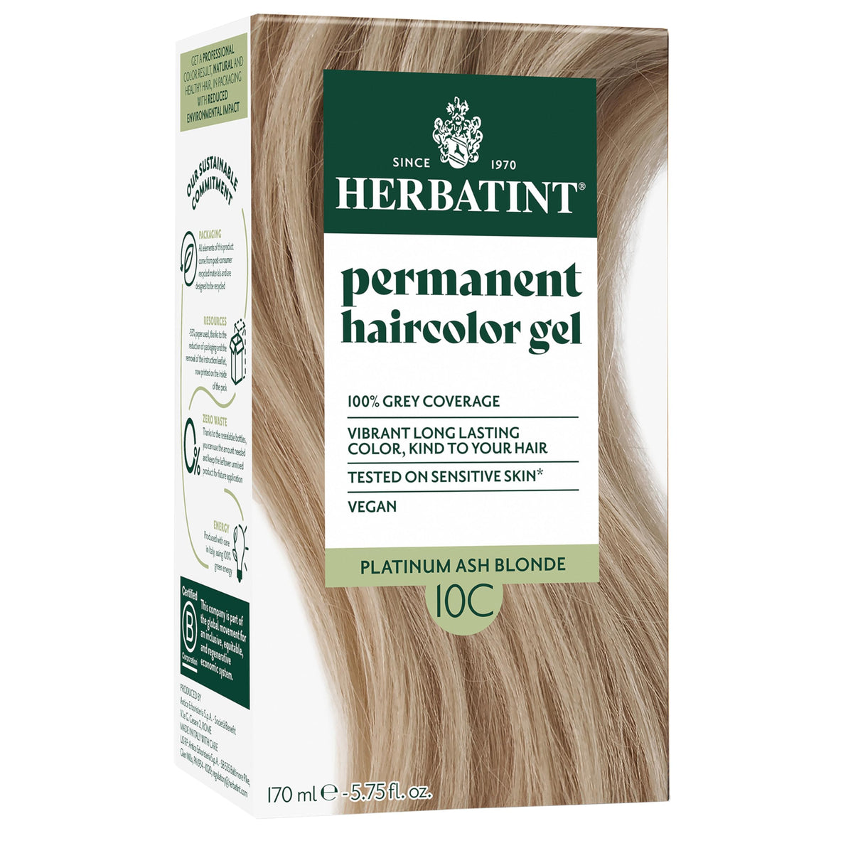 Herbatint 10C Swedish Blonde bottle ready for at-home color