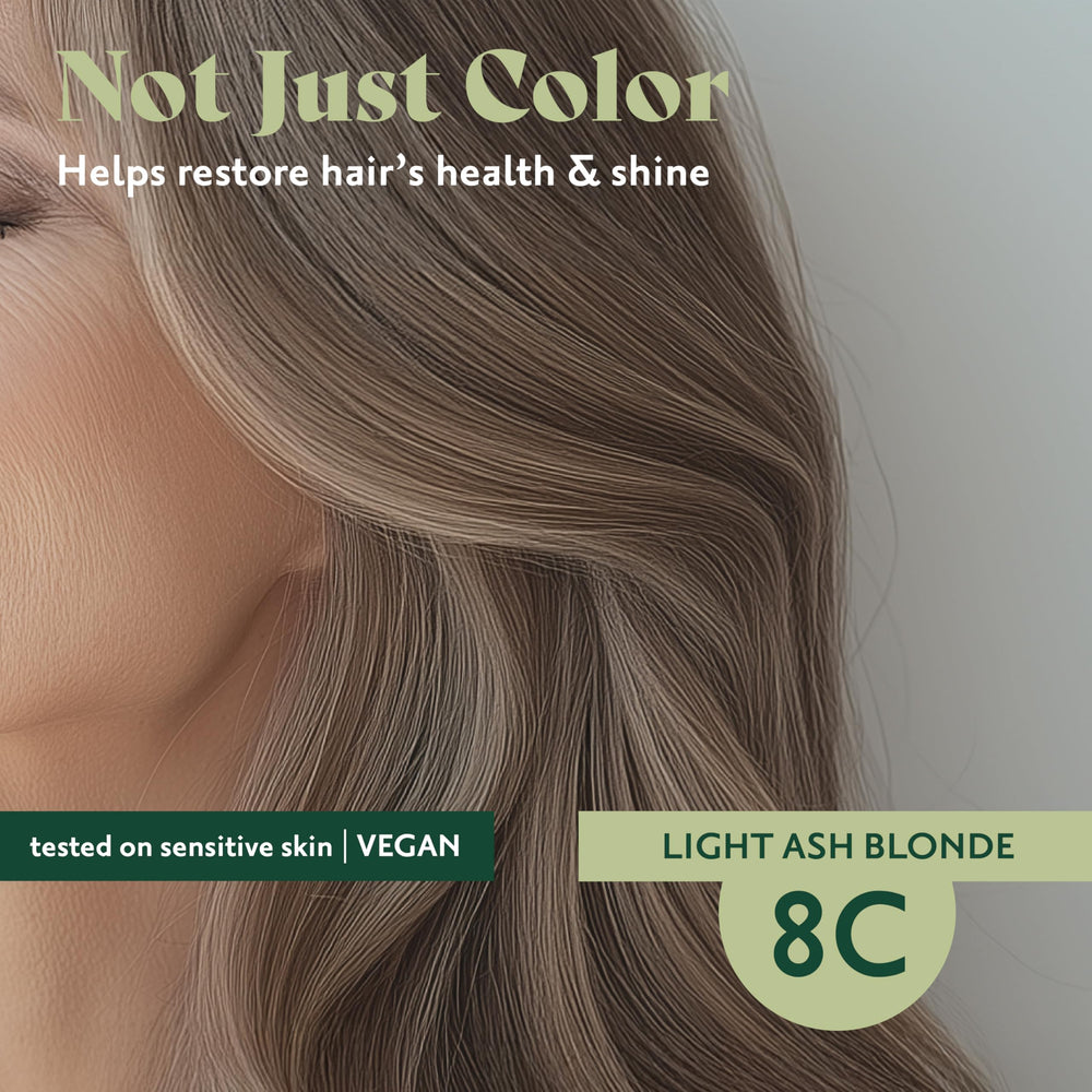 Herbatint 28-shade collection swatches show diverse ash blondes.