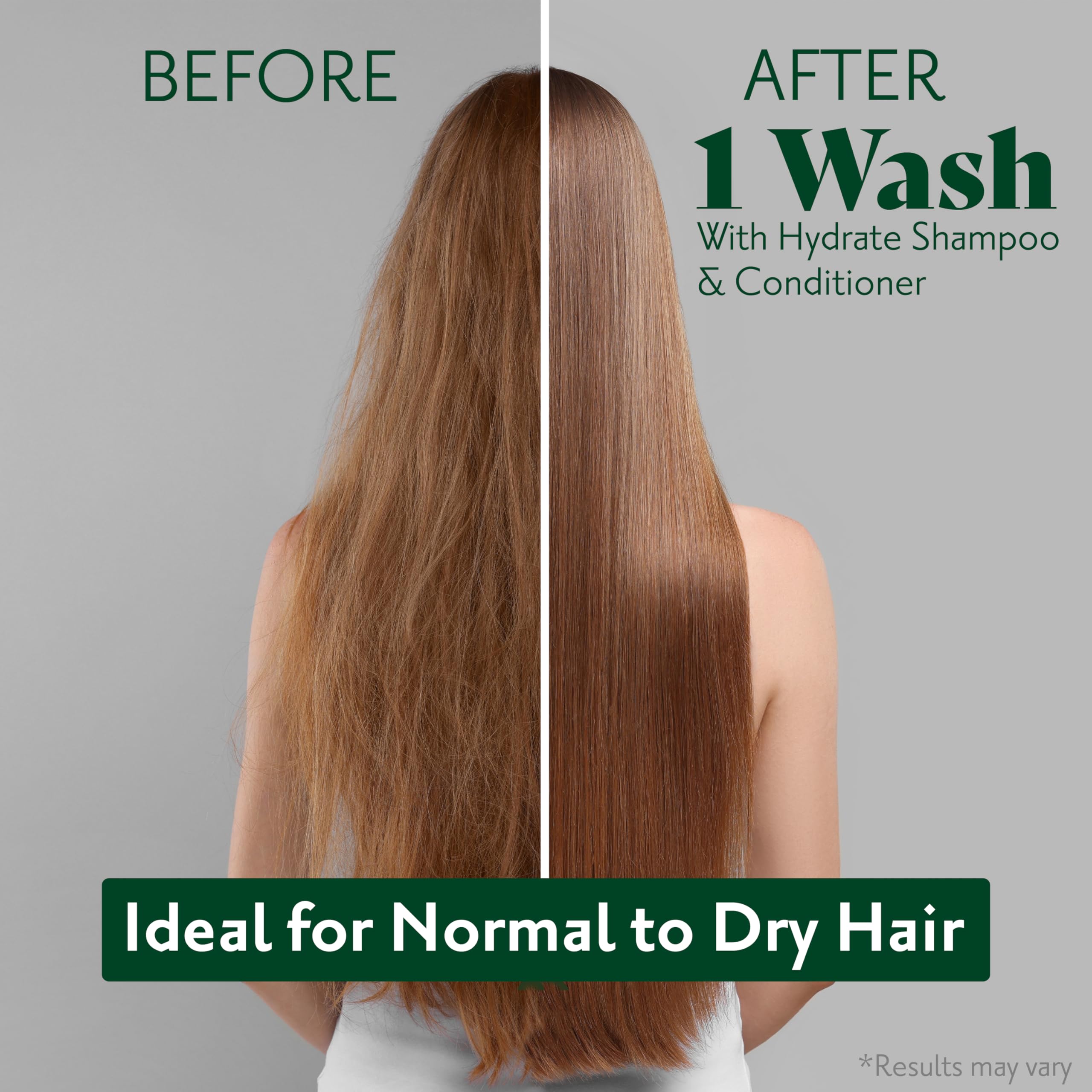 Herbatint Hydrate Shampoo closeup reveals shiny, vibrant hair.