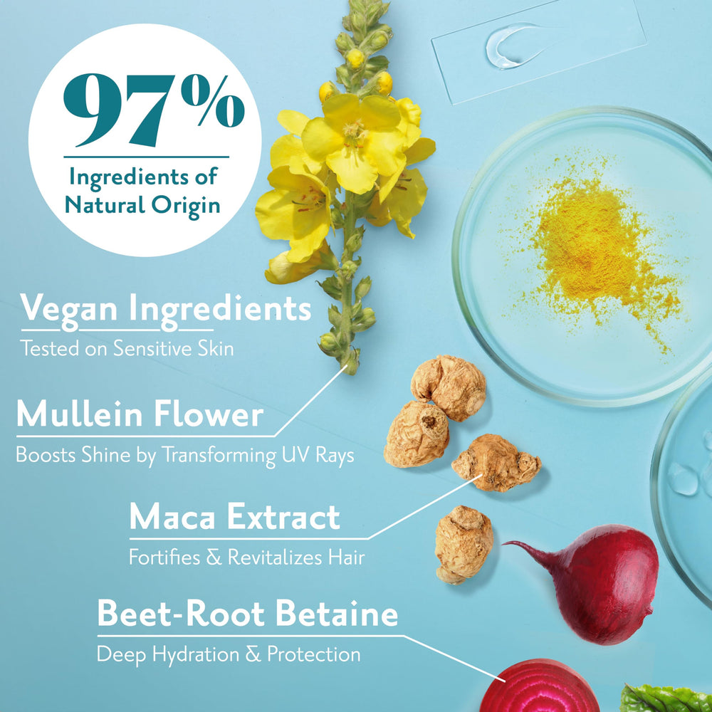 Herbatint Hydrate Shampoo maca extract label highlights strengthening potential.