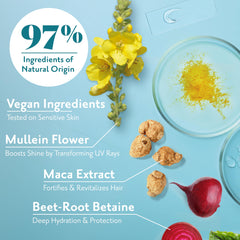 Herbatint Hydrate Shampoo maca extract label highlights strengthening potential.