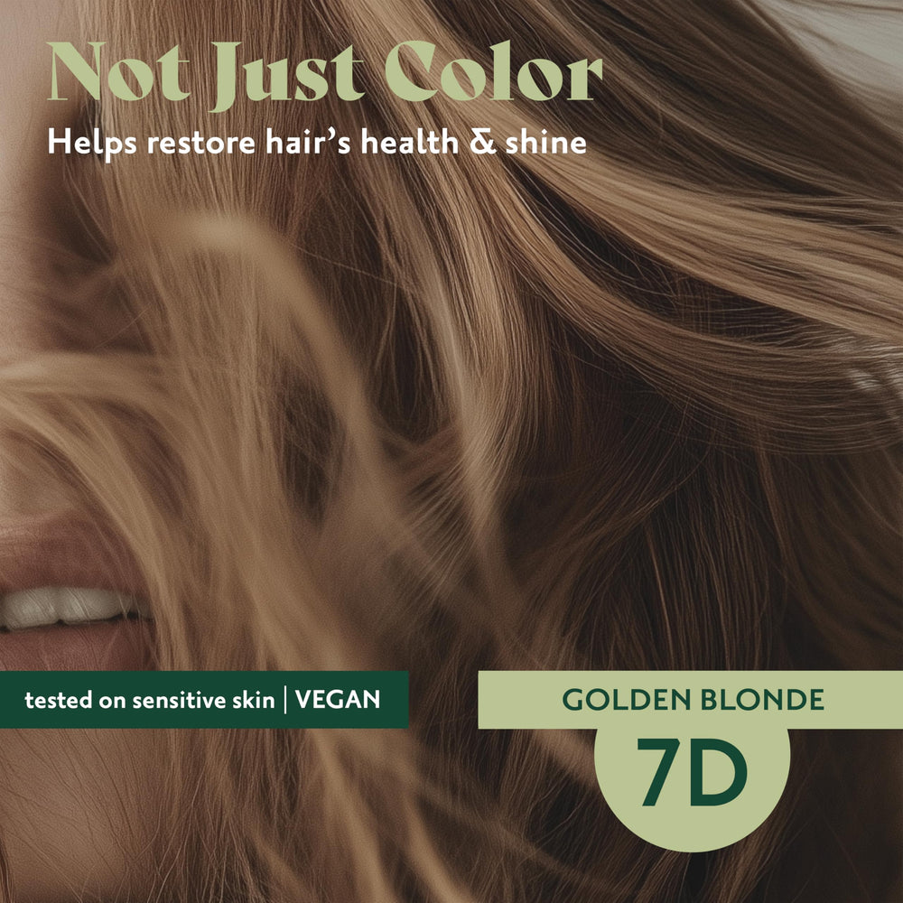 Herbatint natural golden-blonde finish on hair for radiant shine