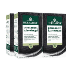 Herbatint permanent hair dye 1N black packaging shows eco-friendly design for color at home.