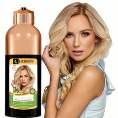 HERBBY Hair Color Shampoo gray-hair-coverage demonstrates natural-looking color transformation.