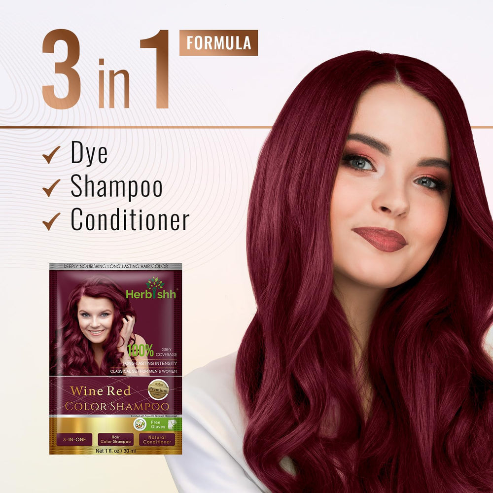 Herbishh before and after half-head showing grey coverage improvement