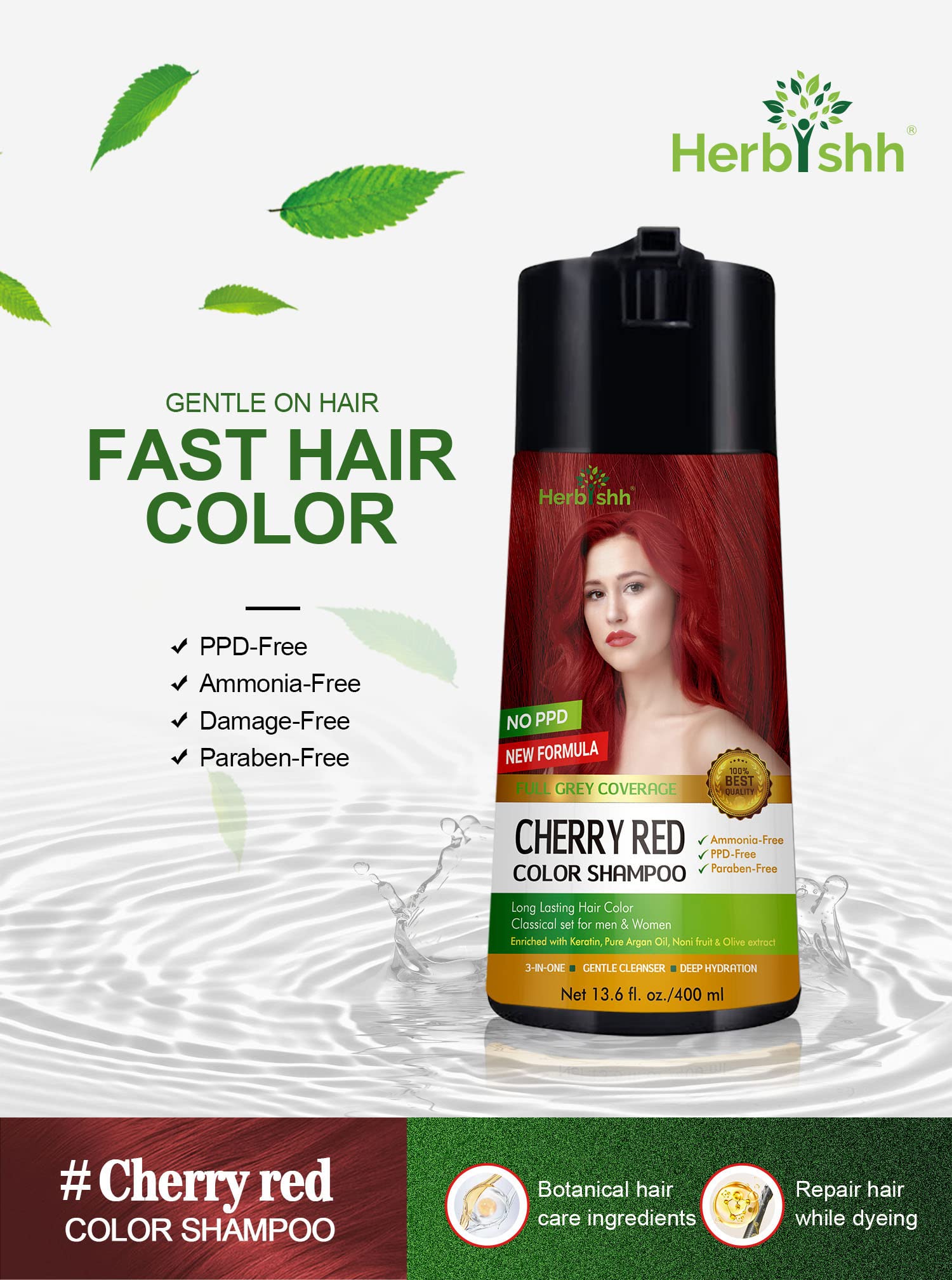 Herbishh Keratin and tuber fleece flower formula visual emphasizes enriched color protection