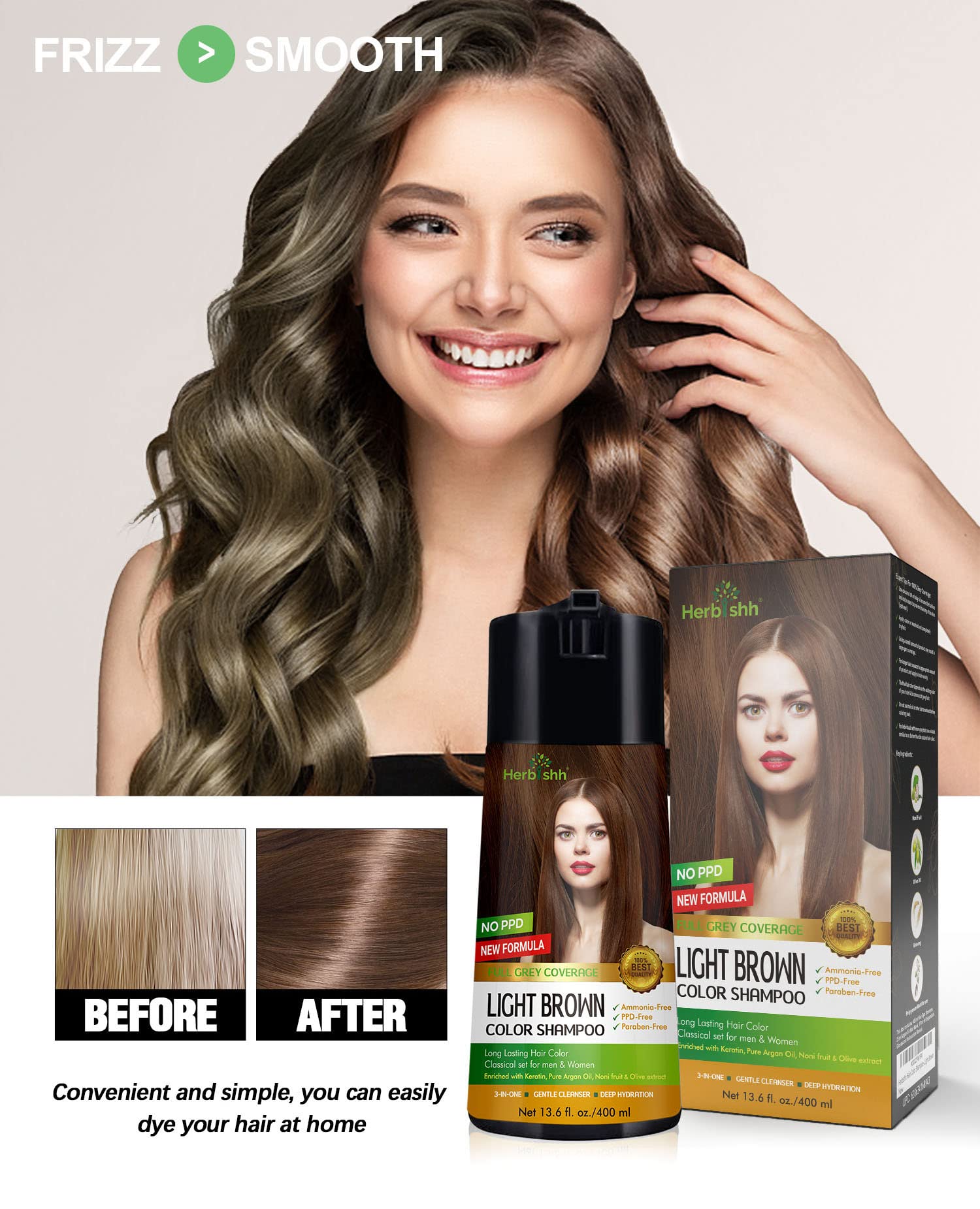 Herbishh color shampoo protecting hair from sun and environmental damage