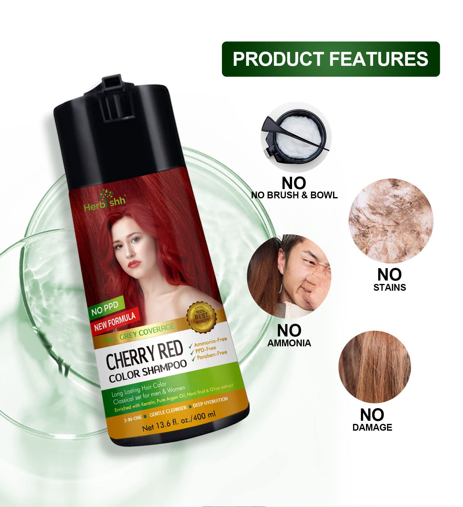 Herbishh Wild Ginseng visual underscores follicle-strengthening properties