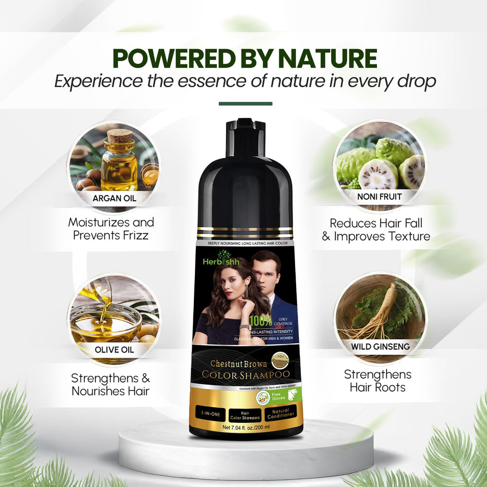 Herbishh Chestnut Brown results show gray coverage for a natural look.