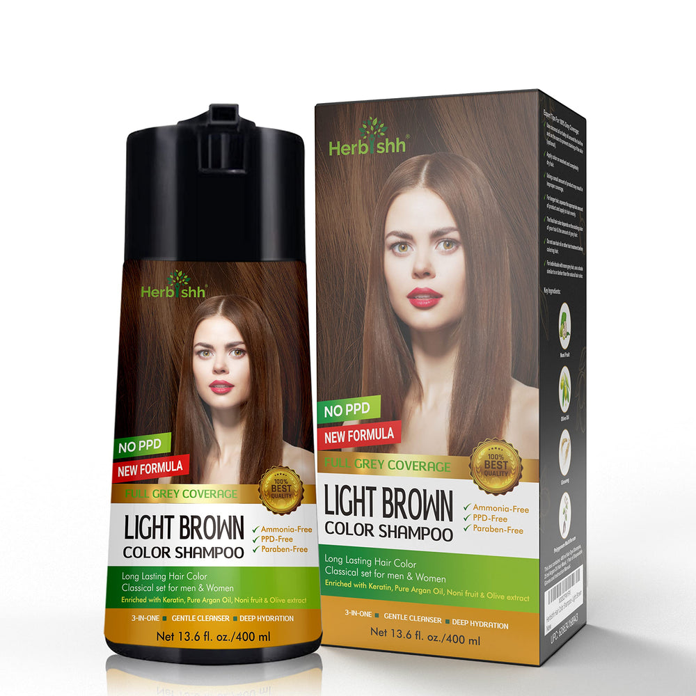 Herbishh color shampoo application scene for easy at home DIY color