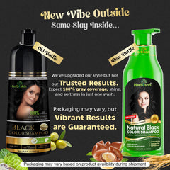 Herbishh shampoo application demonstrates simple 5-10 minute color process