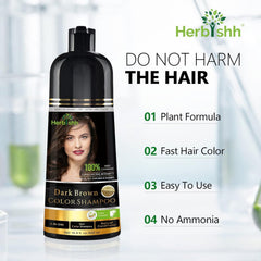 Damp hair after using Herbishh color shampoo shows even tone