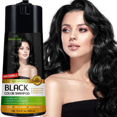 Herbishh Hair Color Shampoo bottle showing easy gray coverage at home