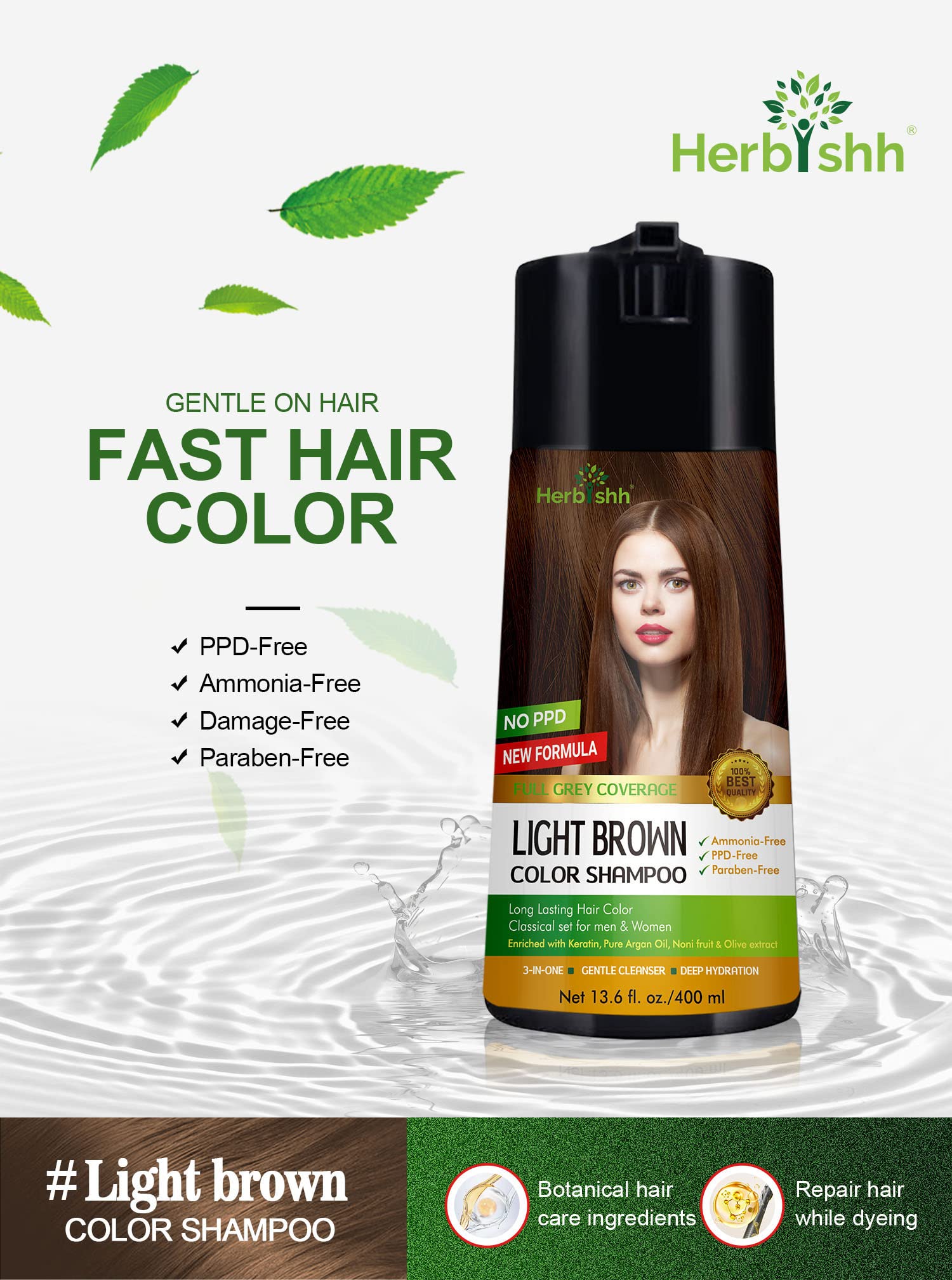 Herbishh gray hair coverage visible after use