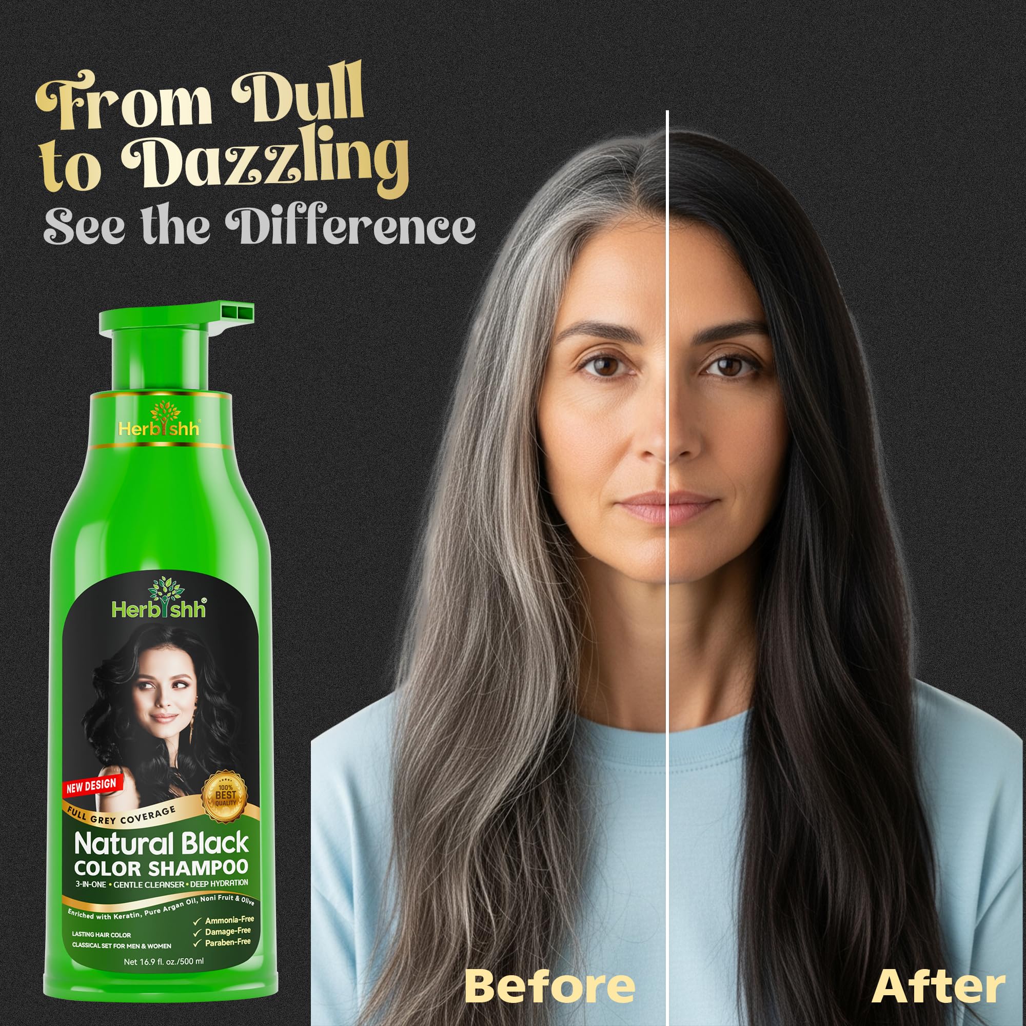 Herbishh lather demonstrates cleansing and color deposition in one step