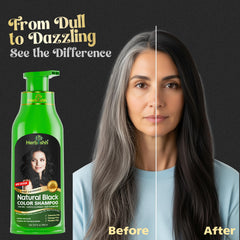Herbishh lather demonstrates cleansing and color deposition in one step