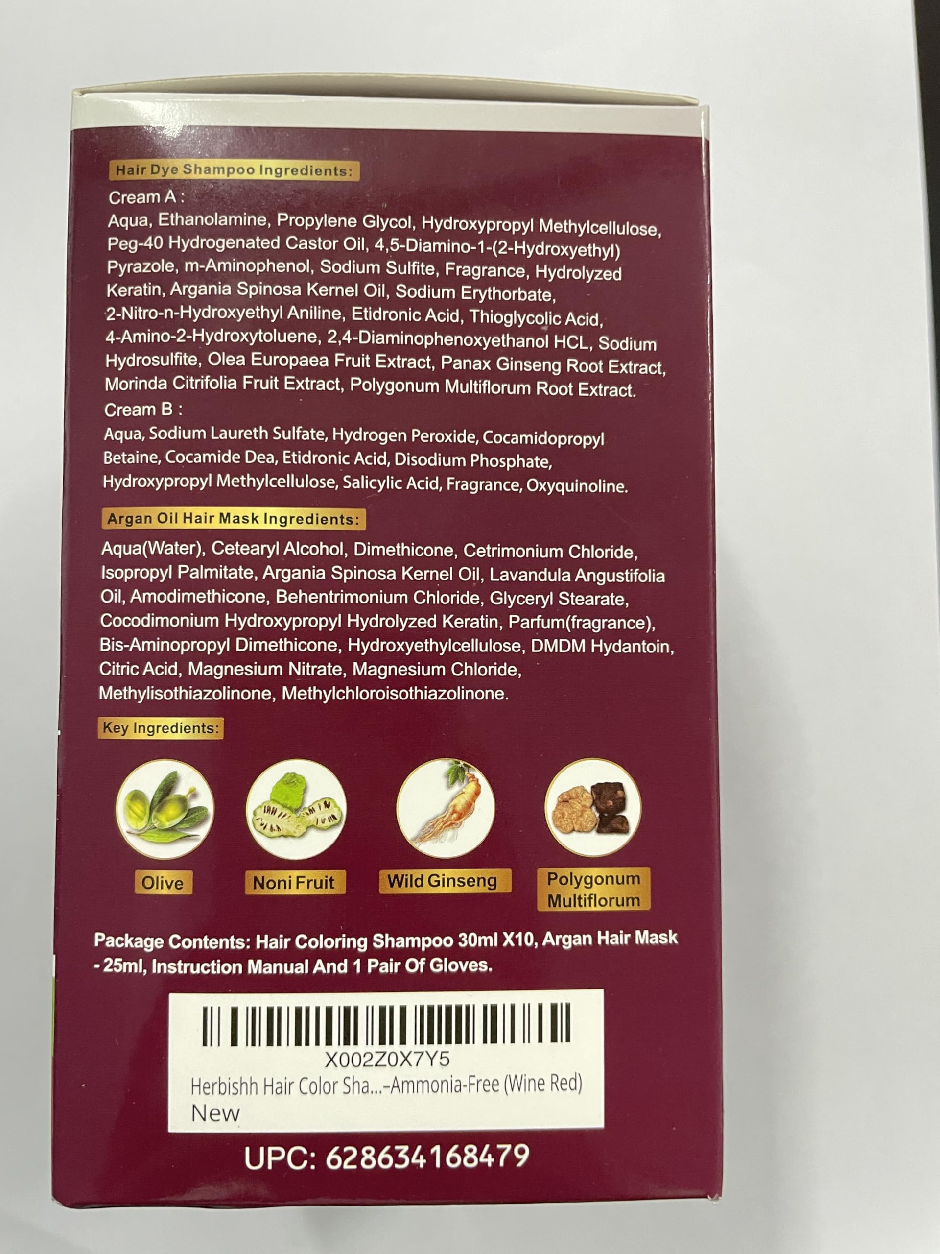 Herbishh ingredients label with polygonum detail emphasizing botanical care