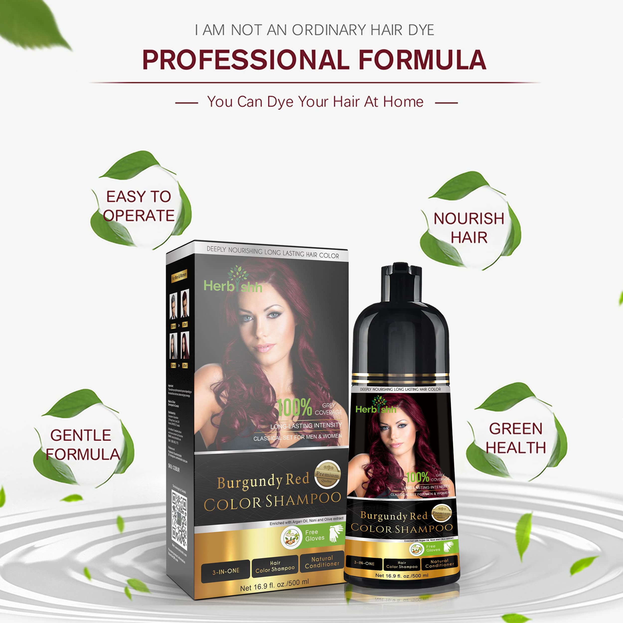 Herbishh mushroom color-care image with comfortable scalp feel