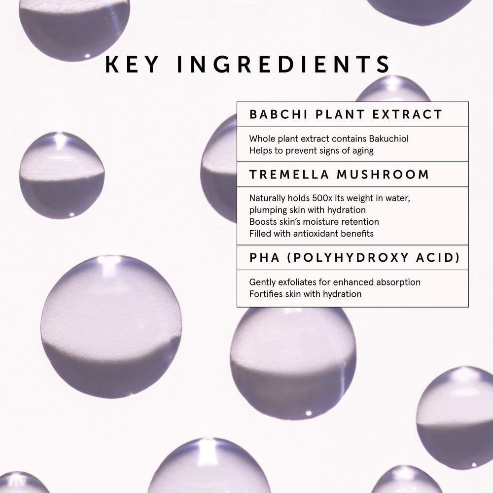 Flatlay of HERBIVORE Bakuchiol Serum packaging highlights plant-based skincare ethos