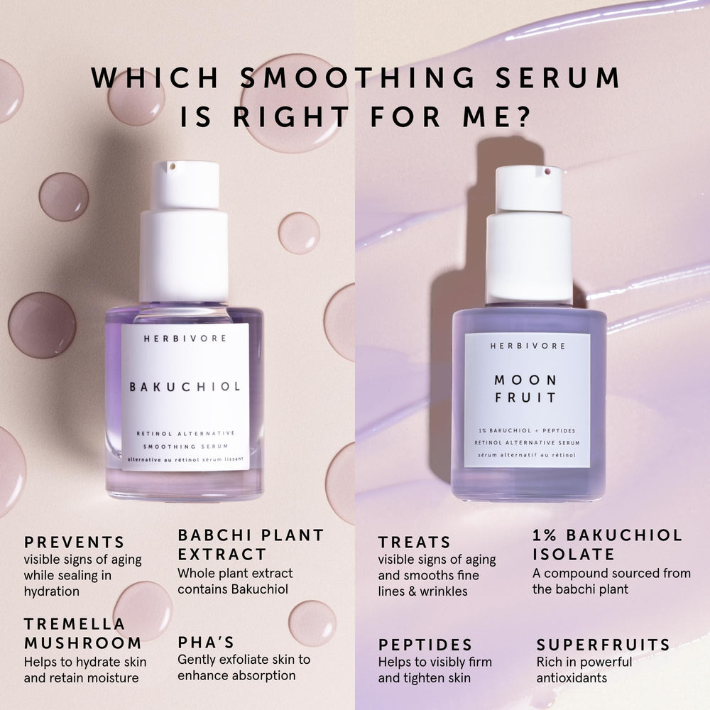 HERBIVORE Bakuchiol Serum texture closeup reveals jelly-like finish for smooth application
