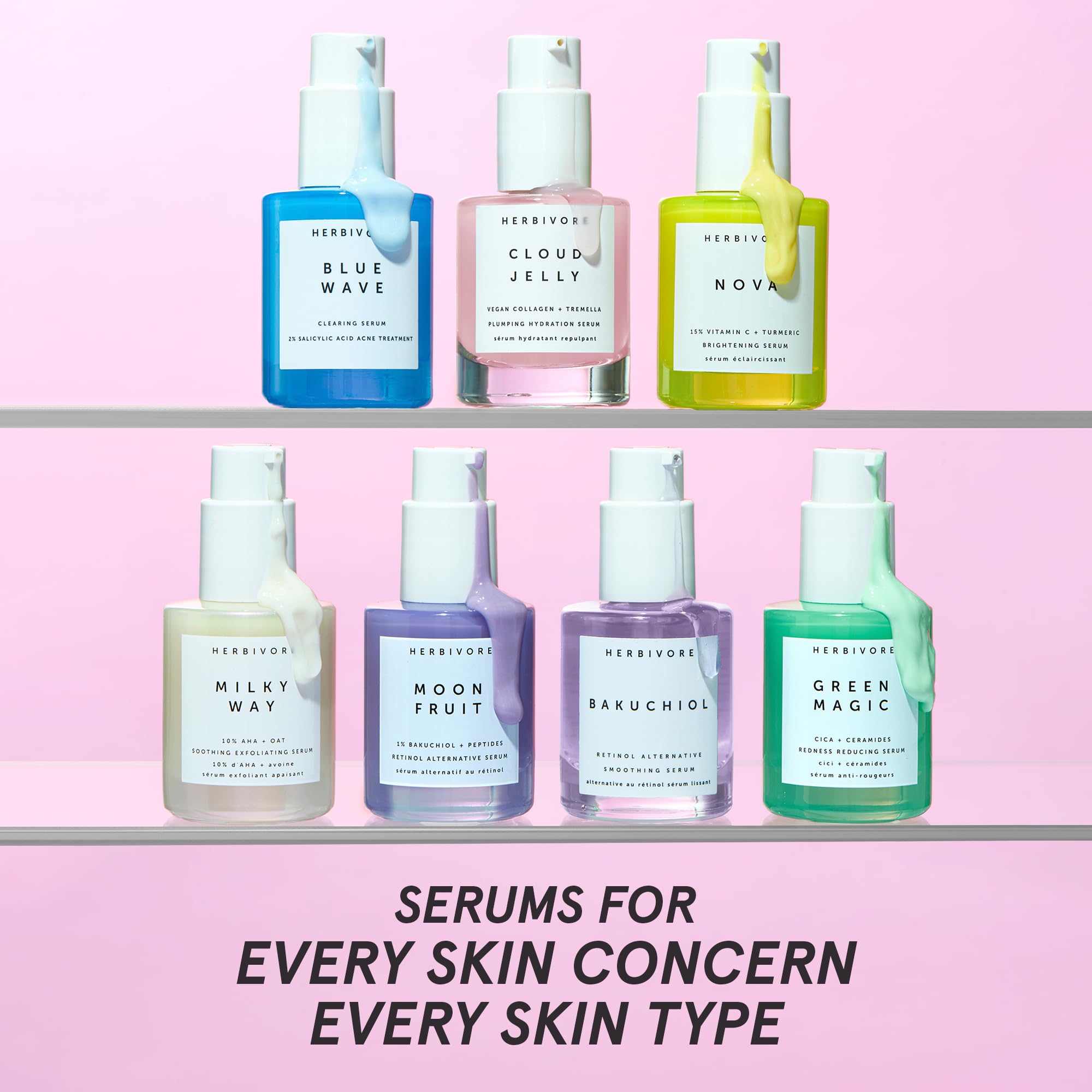 Vegan and cruelty-free badges on HERBIVORE packaging reinforce ethical skincare choice